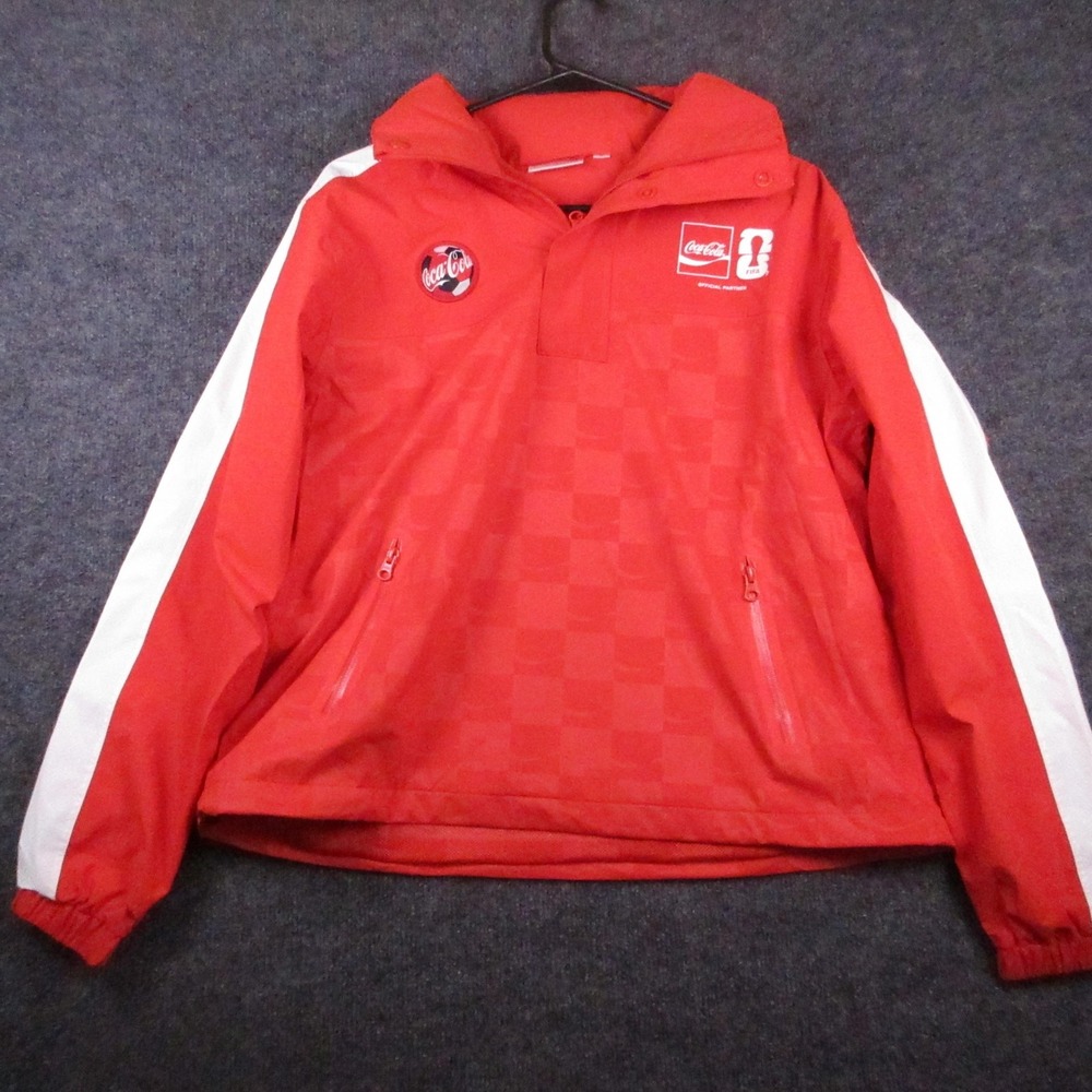 Coca-Cola 2026 FIFA World Cup Jacket Mens Small Red Soccer 1/4 Snap Official